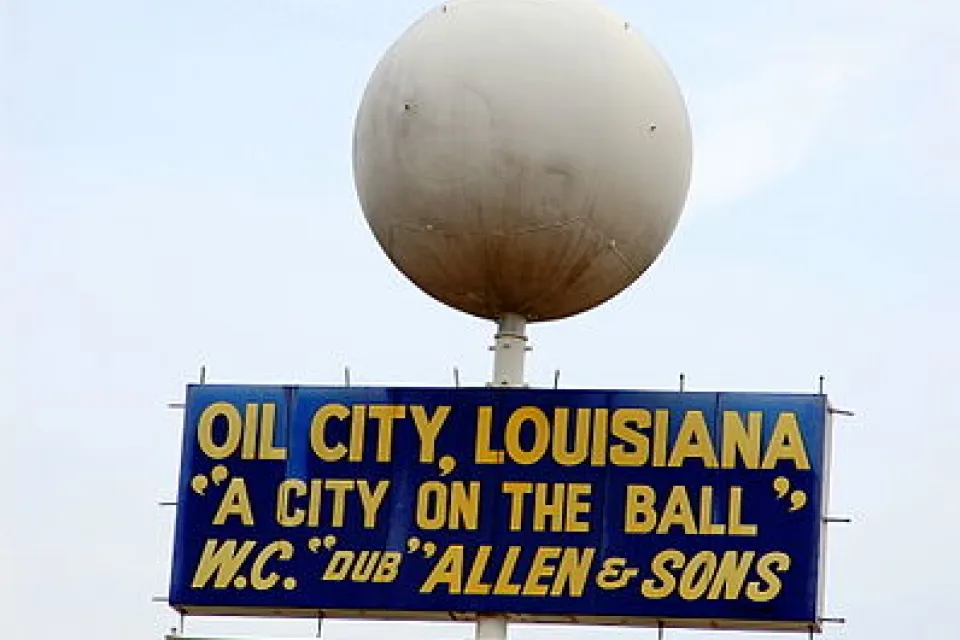 Sign at Oil City, Louisiana